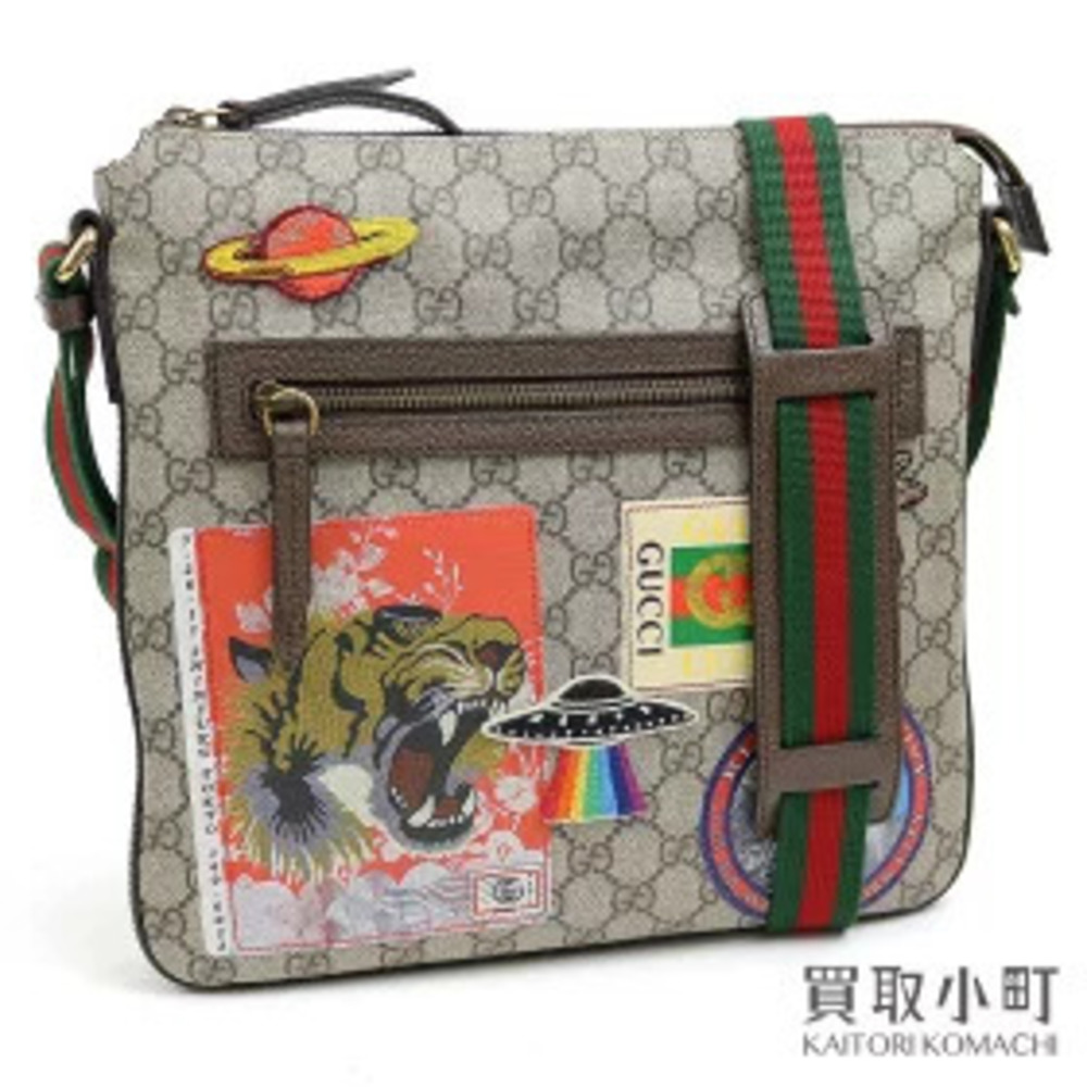 Gucci Courier GG Supreme Messenger Bag Embroidered Applique Tiger Patch